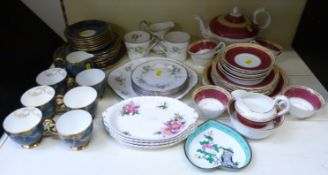 A collection of ceramics to include four Royal Albert Prairie Rose dishes,