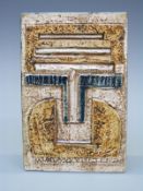 Troika slab vase, signed to base,