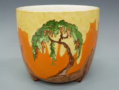 Wilkinson Pottery Art Deco jardiniere in the Clarice Cliff style, stamped Memory Lane to base, 16.