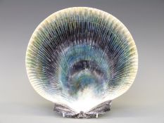 A Portuguese majolica scallop shaped dish by Caldas, 28.