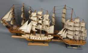 Four decorative sailing ships