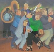 Beryl Cook 'Jiving to Jazz' signed print with blind stamp lower left,
