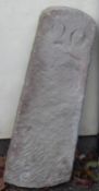 A carved natural stone marker or milepost with number 20 carved to top (approximate H90 x W29 x