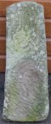 A carved natural stone marker or milepost with number 11 carved to top (approximate H90 x W29 x