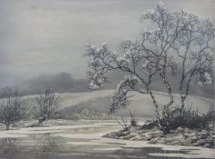 Alice Barnwell signed etching 'Snow Blossom',