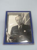 Signed Harold Macmillan photograph in easel backed frame,