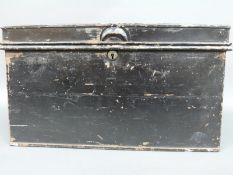 A metal deed box