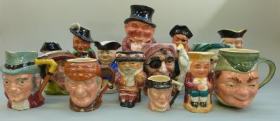A collection of fifteen Toby jugs