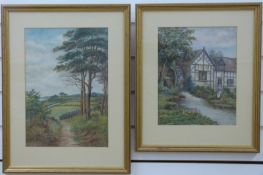 A G Buchanan two watercolours, one 'The Old Mill at Rossett', 27 x 22cm,