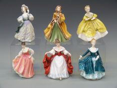 Six Royal Doulton figurines comprising Rachel, Grand Manner, Sara, Last Waltz,