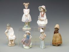 Six Lladro child figures,