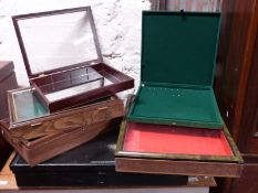 Six various collector's display cabinets, glazed display etc,