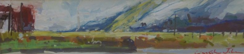 Christopher Johnson watercolour landscape signed lower right,
