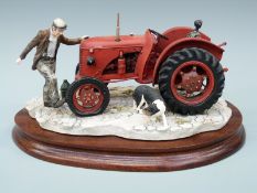 Border Fine Arts 'Kick Start' on wooden plinth, boxed,