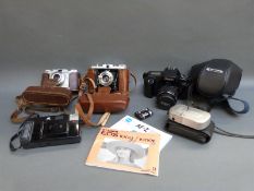 A Zeiss Ikon Nettar folding camera, Agfa Silette,