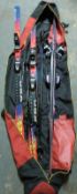 Two sets of skis and poles, Sidecut 7.