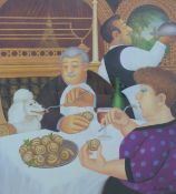 Beryl Cook 'Dining in Paris' signed print with blind stamp lower left,