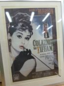 Film poster for Breakfast at Tiffany's starring Audrey Hepburn (96 x 64cm),
