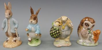 A collection of four Beswick and John Beswick Beatrix Potter figures to include Old Mr Brown,