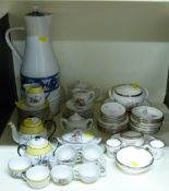 A French porcelain part tea set with plated mounts, Noritake part tea set,