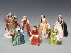 A Royal Doulton Henry VIII and his six wives Anne Boleyn, Jane Seymour, Catherine of Aragon,