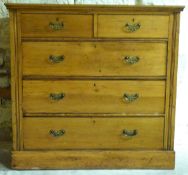 A 19thC fruitwood/cherrywood chest of two over three straight drawers,