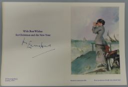 Three signed Edward Heath 10 Downing Street Christmas cards,