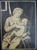 Joseph Crawhall original pen & ink drawing of a mother and a young child,