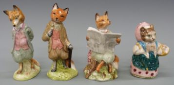 A collection of four Beswick and Royal Albert Beatrix Potter figures to include Mr Tod,