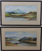A pair of Whittaker oil on paper landscapes, possibly the Lake District,