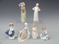 Six Lladro child figures,