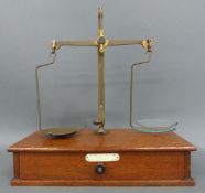 A set of De Grave & Short and Co Ltd travelling scales to weigh 2oz,