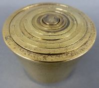 A set of Victorian bronze cup weights, 10oz troy downwards,