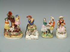 Four 19thC Staffordshire figures,