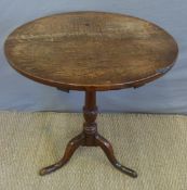 An 18thC / 19thC oak tilt top table,