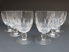 A set of six Waterford Crystal Colleen pattern water glasses, 13.5cm tall.