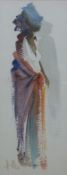 Wallace Hulley watercolour of an African lady, 48 x 18.