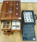 A large quantity of slides in mahogany box including local interest Stroud, Gloucestershire,