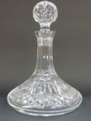 A Waterford Crystal Lismore pattern ship's decanter, 25cm tall.
