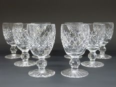 A set of eight Waterford Crystal Boyne pattern port glasses, 9.5cm tall.