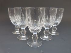 A set of five Waterford Crystal Colleen pattern port glasses, 11cm tall.