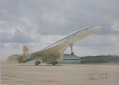 Brian Trubshaw signed photograph of Concorde,