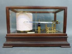 Short and Mason barograph under glass cover, mahogany case with ivorine label,