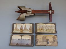 An Underwood and Underwood stereoscopic viewer with cards featuring Burmese,