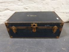 A vintage metal bound chest,