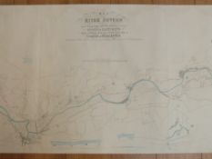 Thomas Rhodes map of the River Severn from Gloucester to Worcester extending from Near the Lower