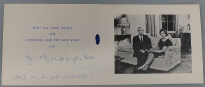 A signed Alec Douglas Home 10 Downing Street Christmas card (Jane Parsons collection)