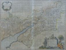 'An Accurate Map of the Counties of Gloucestershire and Monmouth' 1760 with cartouche 
