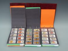 A collection of cigarette cards in three albums, includes Ardath, Churchman, Cope, Gallaher,