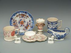 A collection of 19thC ceramics to include Crown Derby,